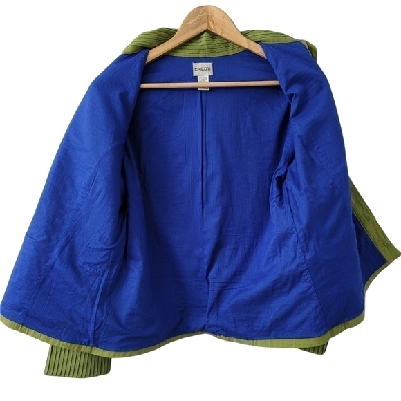 FITTED Textured Ribbed Blazer SZ 8 Chico's Jacket - Picture 11 of 14